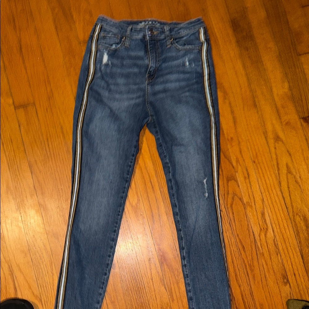 Stylish Blue Jeans with Side Stripes Wild Fable 6/28